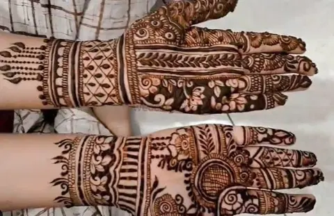 figure full hand mehndi design