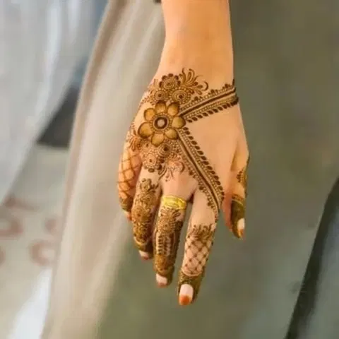 back hand mehndi design