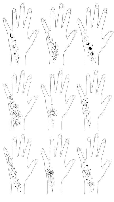 simple moon wrist mehndi design