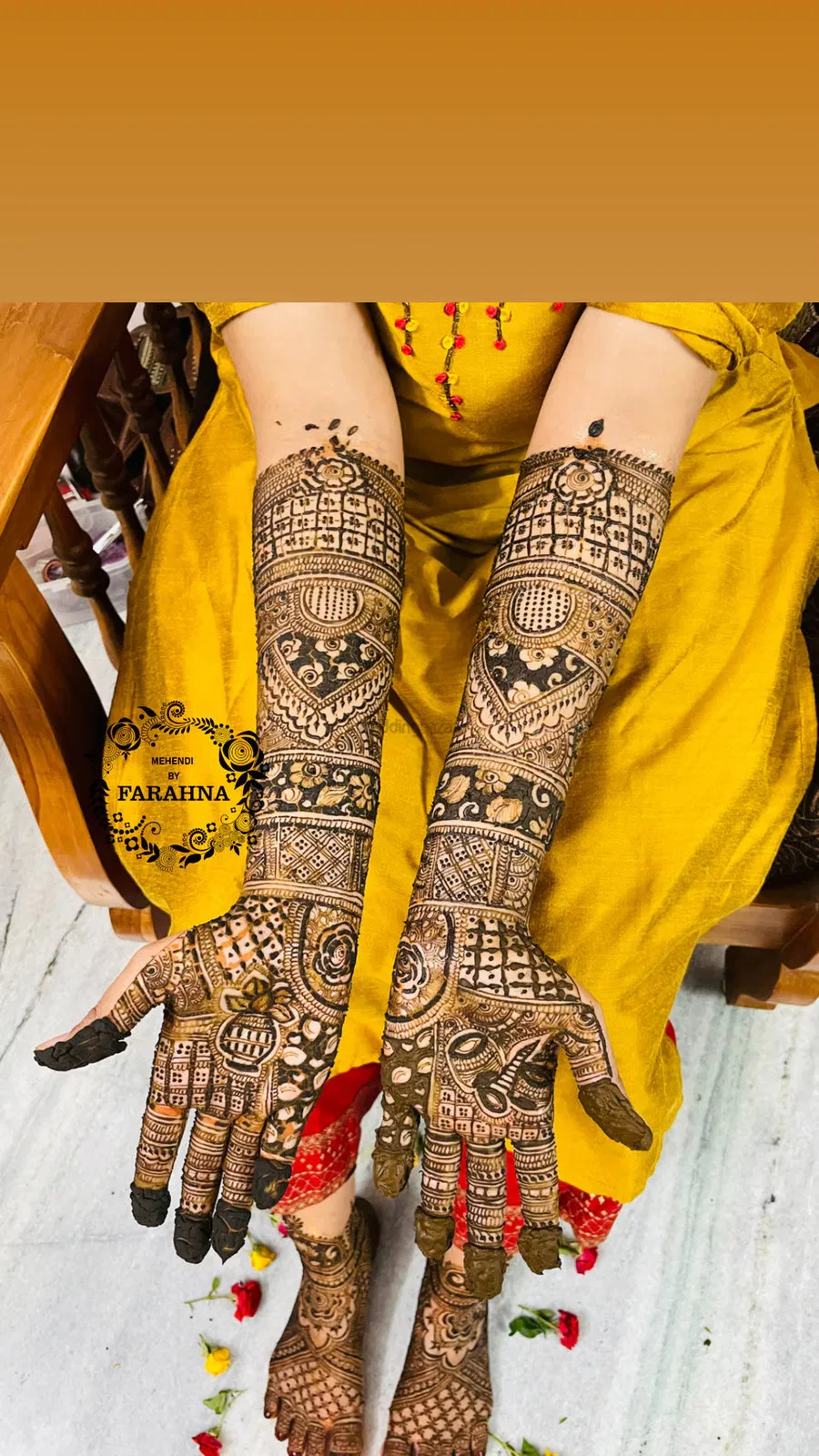 Front Hand Mehndi Design with Figures