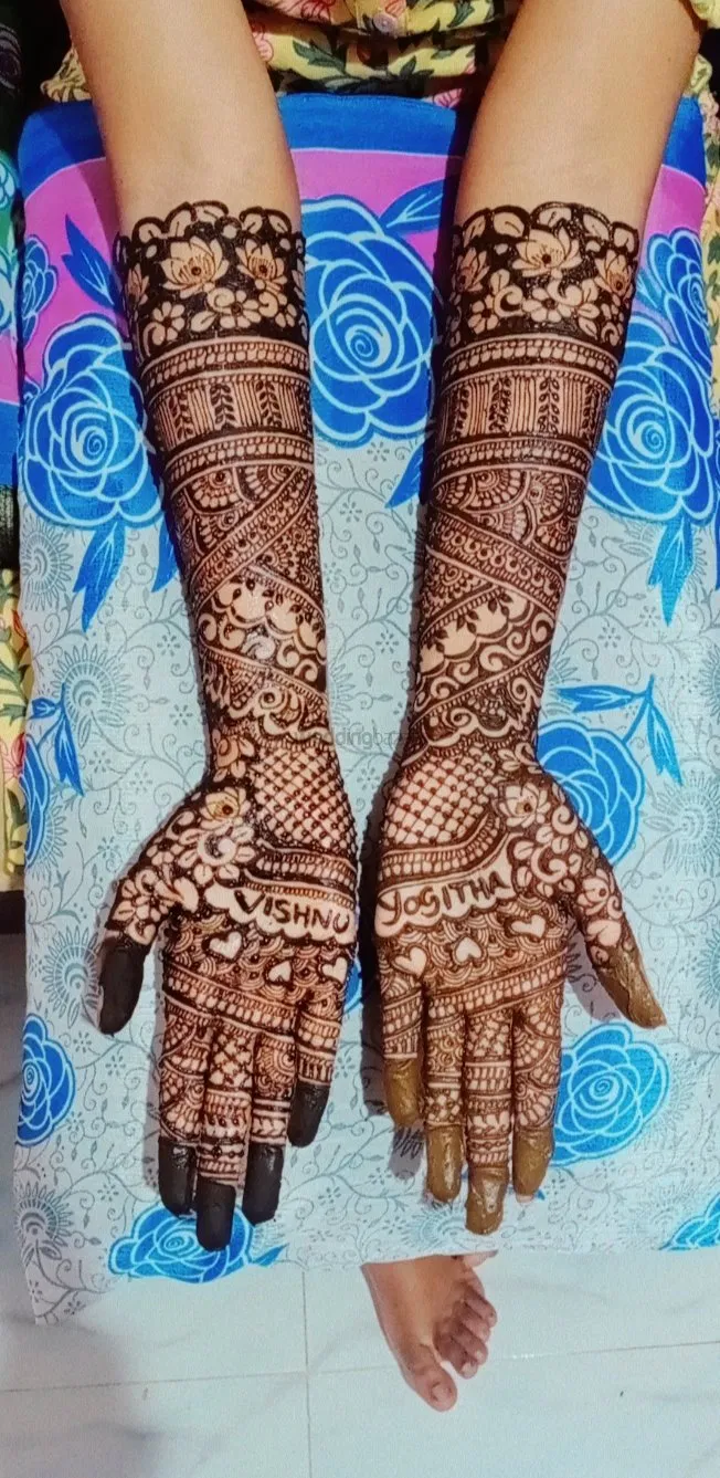 Full Hand Mehndi Design with Figures (3)