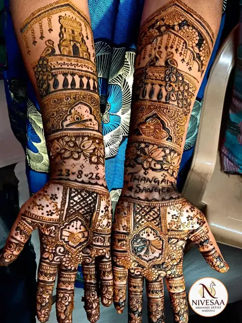 figure full hand mehndi design