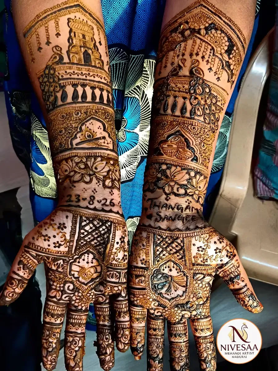 Full Hand Mehndi Design with Figures