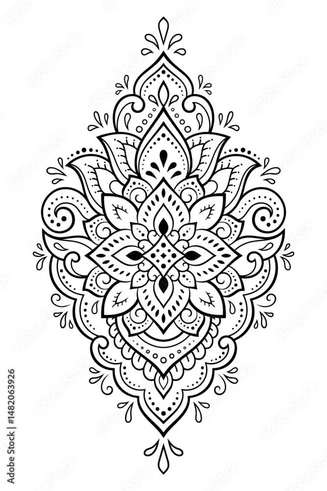 Mehndi Design with Gol Tikki, Flowers and Lotus (3)
