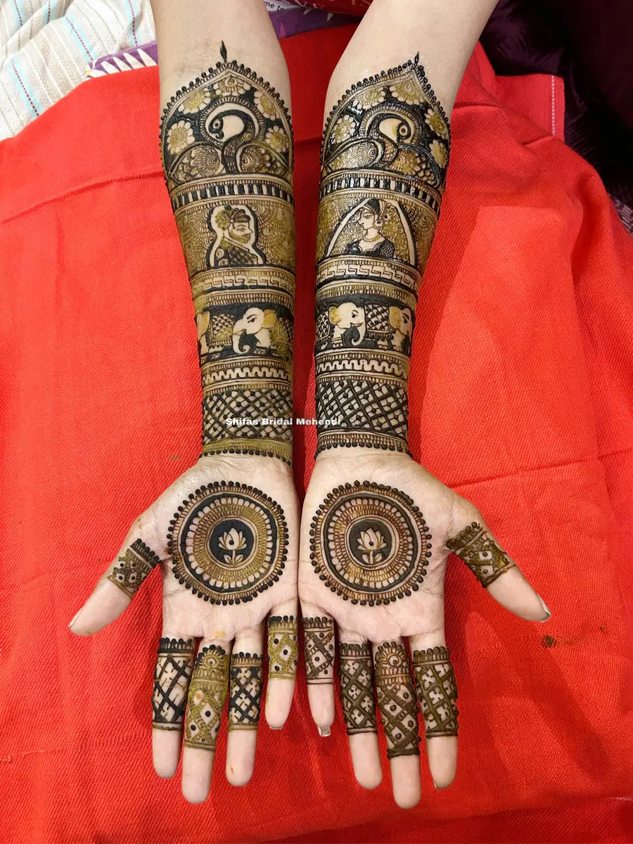 Full Hand Mehndi Design with Figures