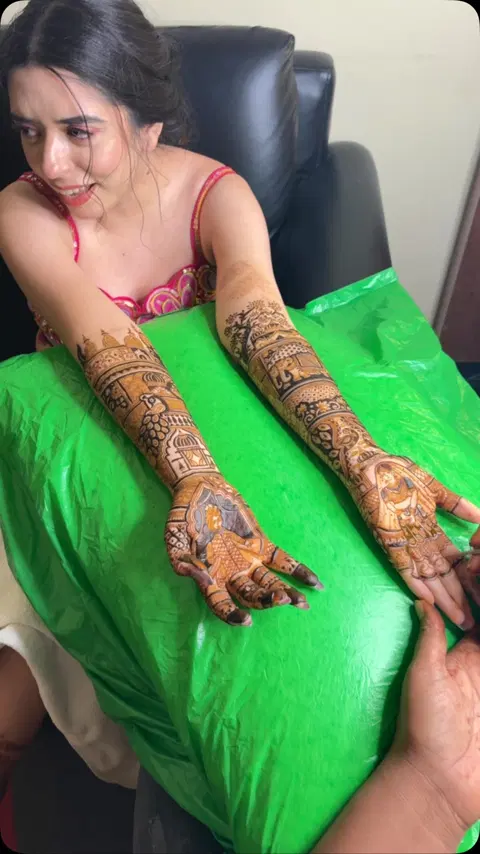 bridal indian figure full hand mehndi design