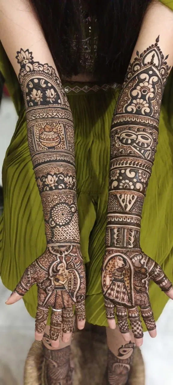 Full Hand Mehndi Design with Figures