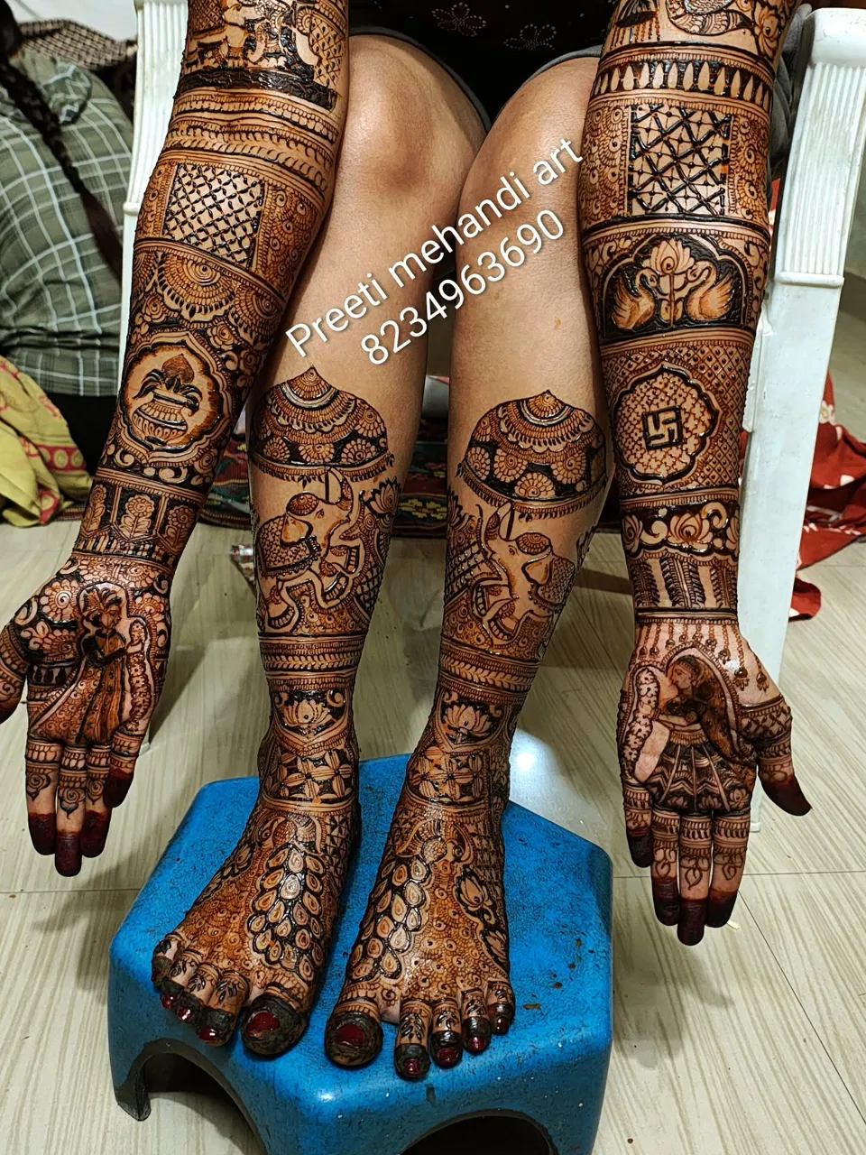 Full Hand Mehndi Design with Figures