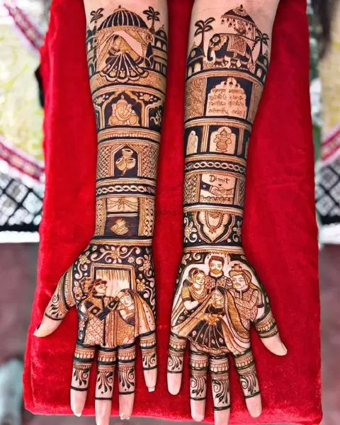 figure front hand mehndi design