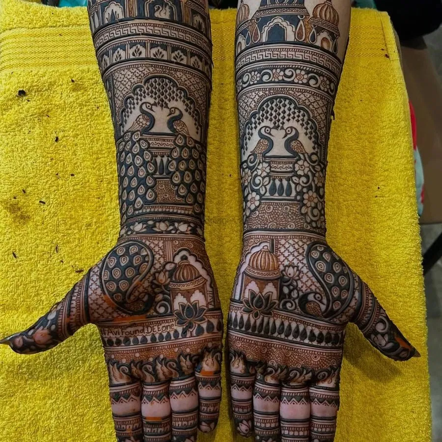 Full Hand Mehndi Design with Figures