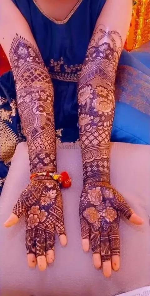 figure full hand mehndi design
