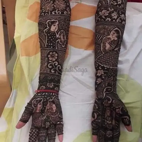 figure full hand mehndi design