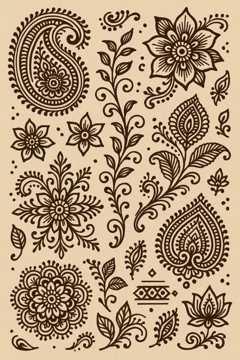 indian simple flower mehndi design