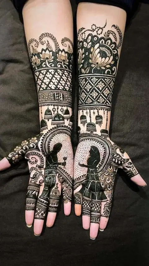 figure full hand mehndi design