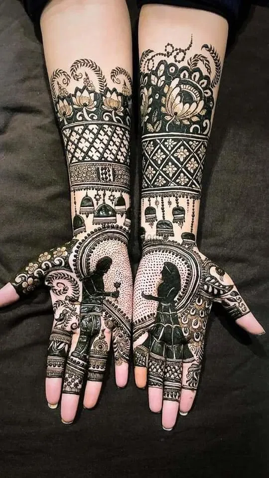 Full Hand Mehndi Design with Figures (3)