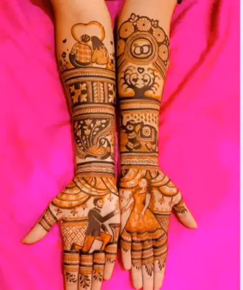 figure full hand mehndi design