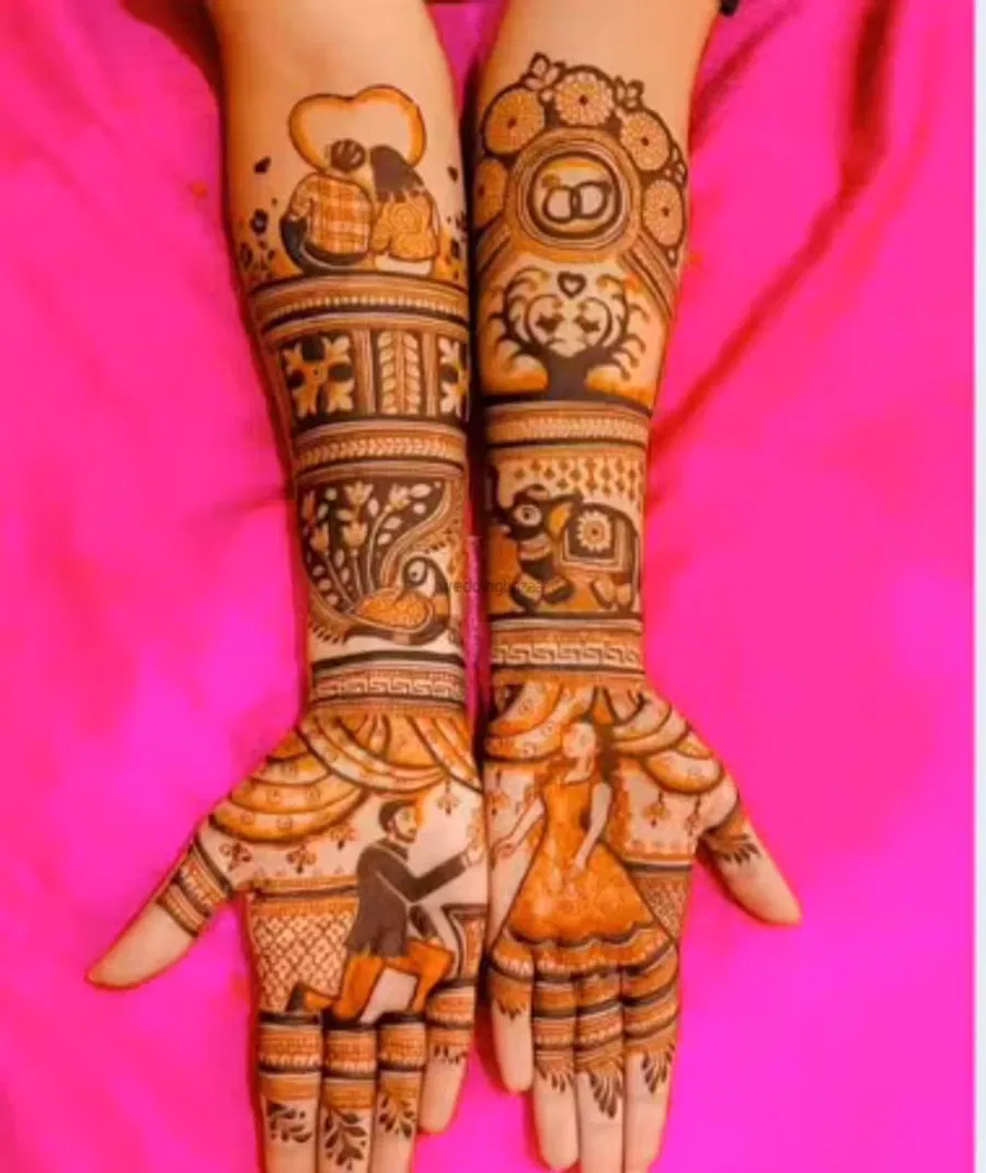 Full Hand Mehndi Design with Figures