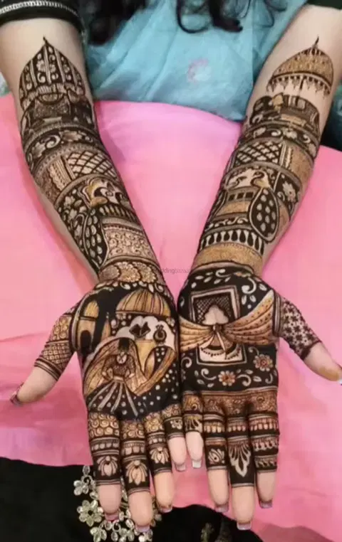 figure full hand mehndi design
