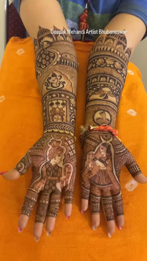 bridal figure front hand mehndi design