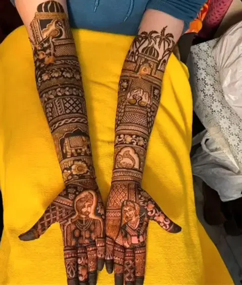 figure front hand mehndi design