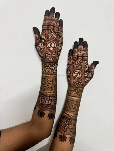 figure full hand mehndi design