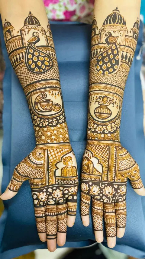 figure full hand mehndi design