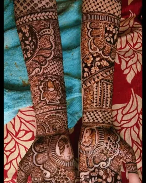 figure full hand mehndi design