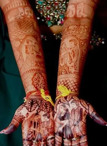 figure full hand mehndi design
