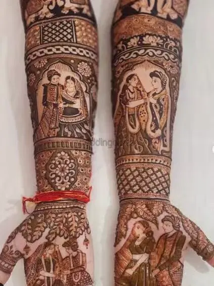 figure full hand mehndi design