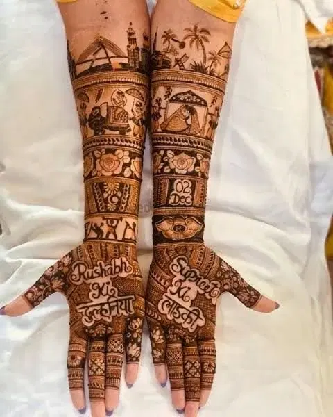 figure front hand mehndi design