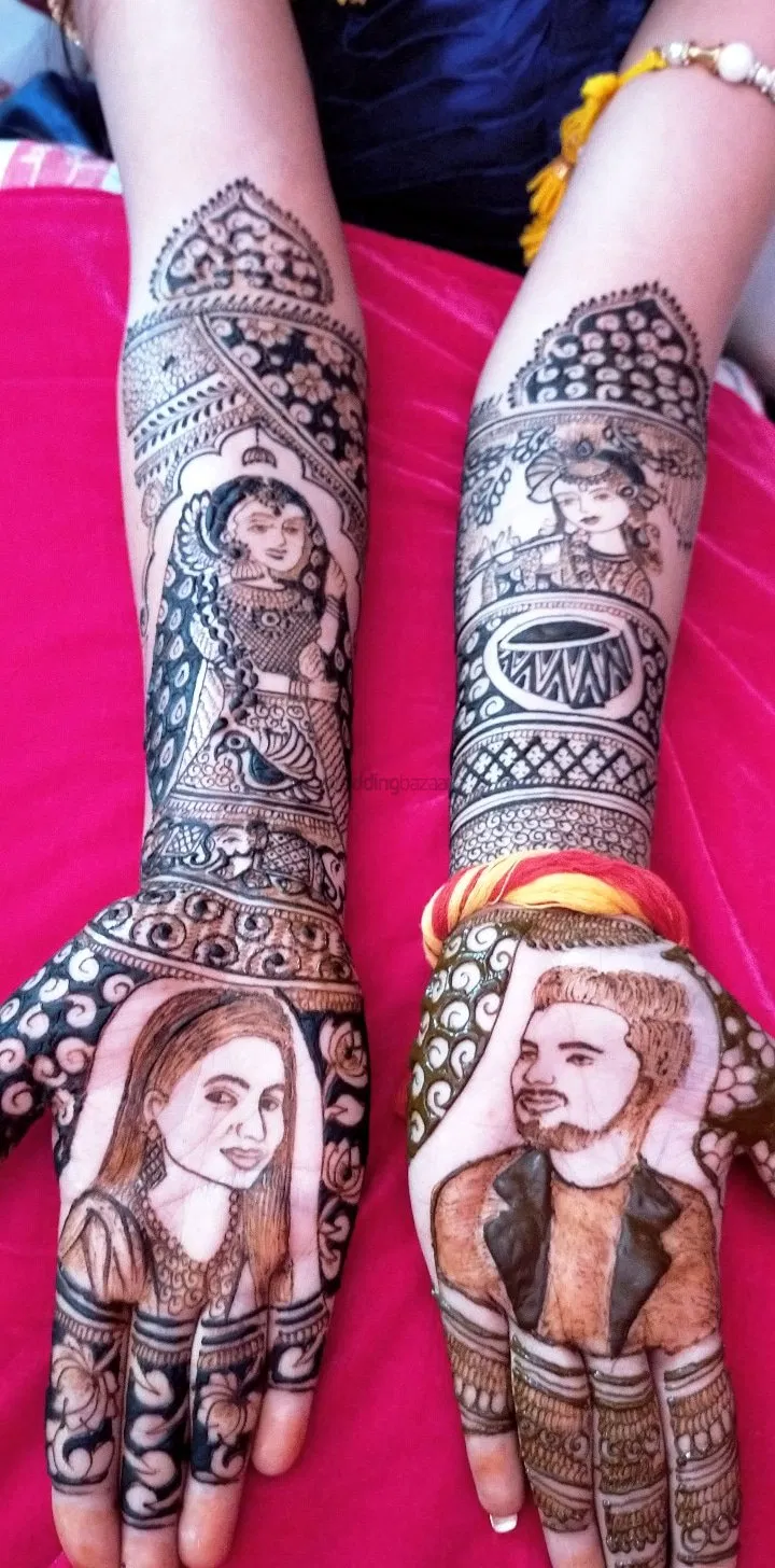 Full Hand Mehndi Design with Figures