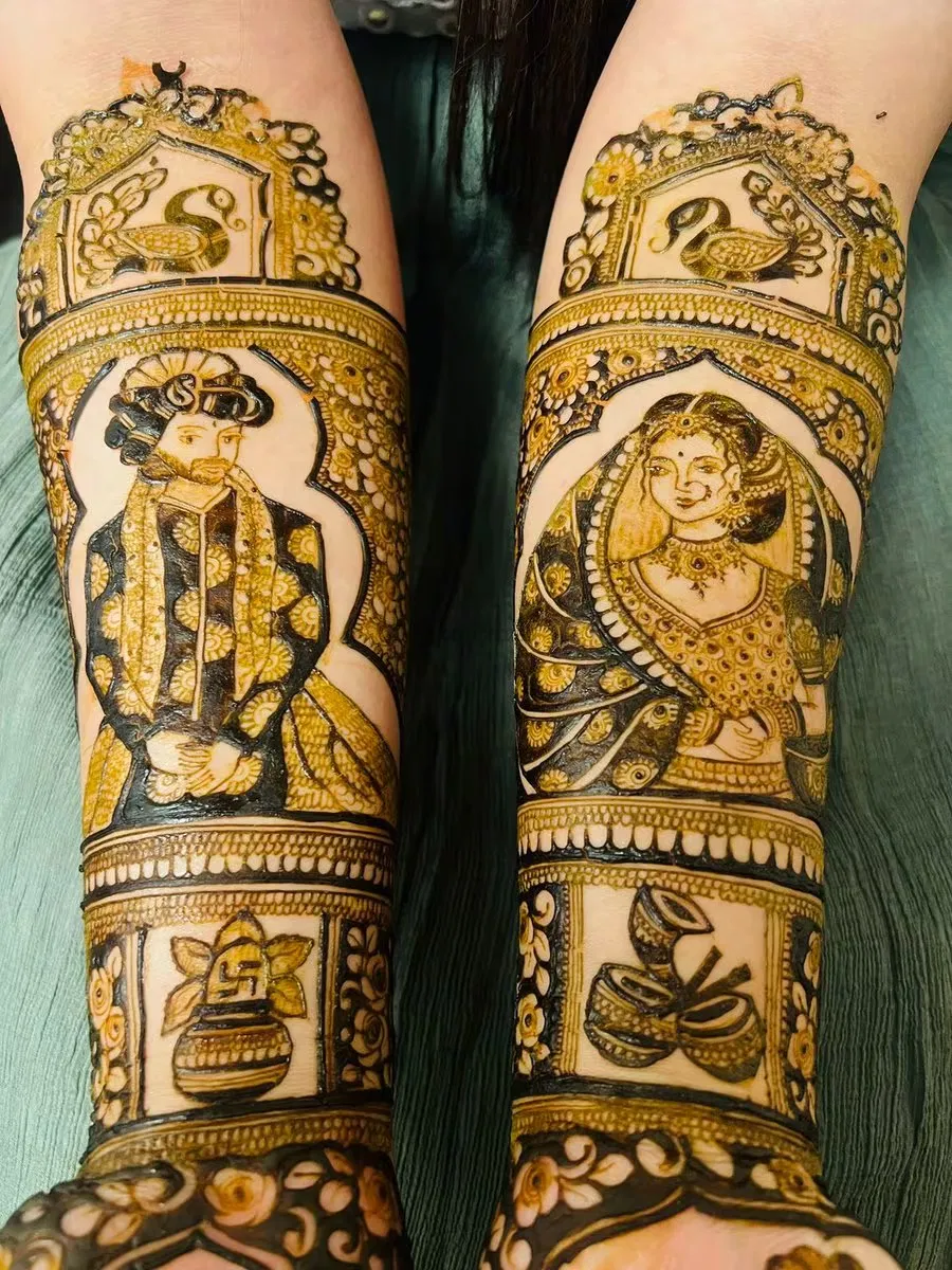 Full Hand Mehndi Design with Figures