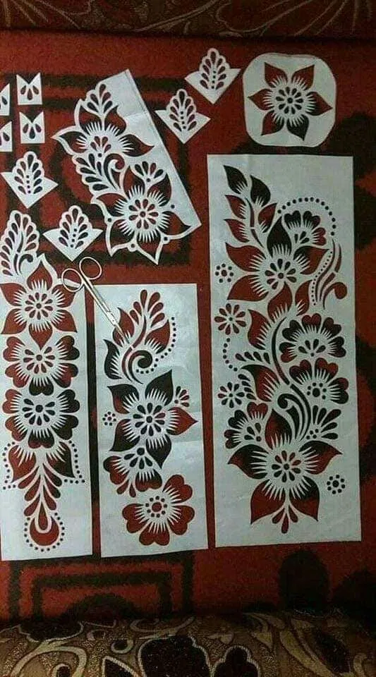 Arabic Mehndi Design with Flowers and Lotus