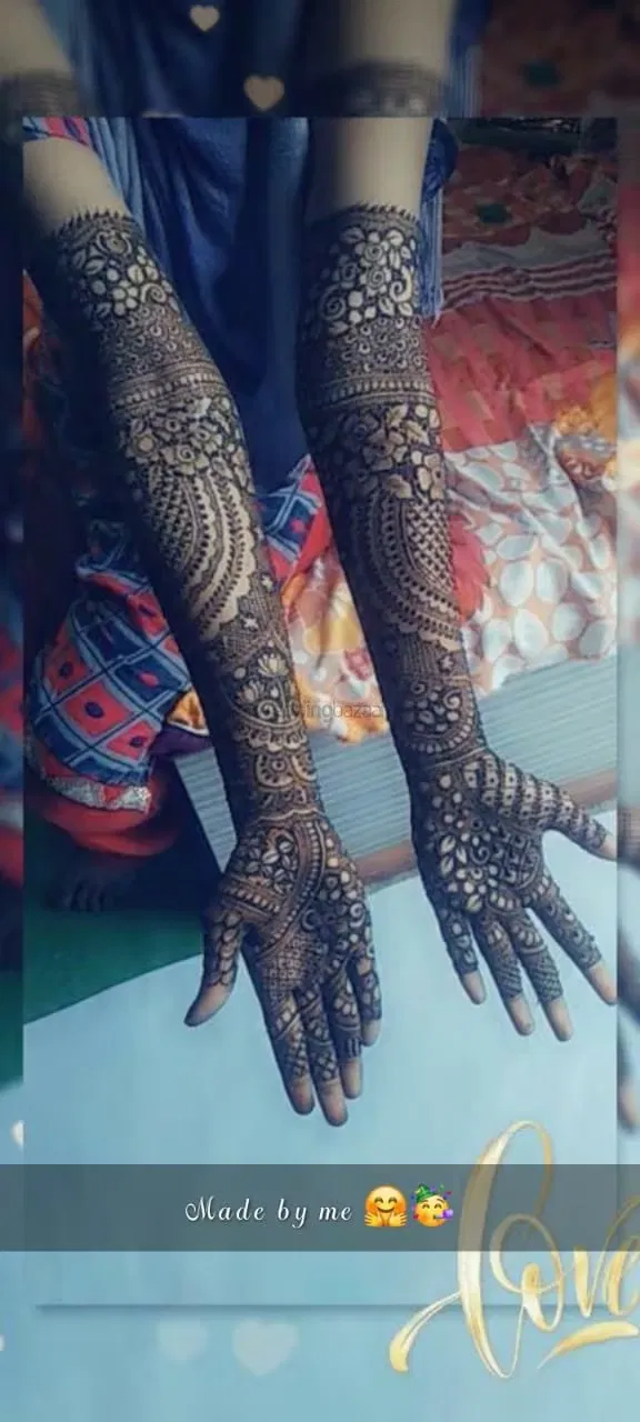 Full Hand Mehndi Design with Figures