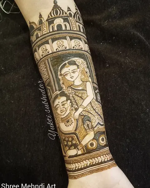 figure full hand mehndi design