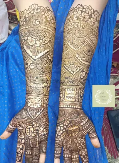 Full Hand Mehndi Design with Figures