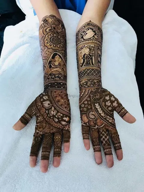 figure front hand mehndi design