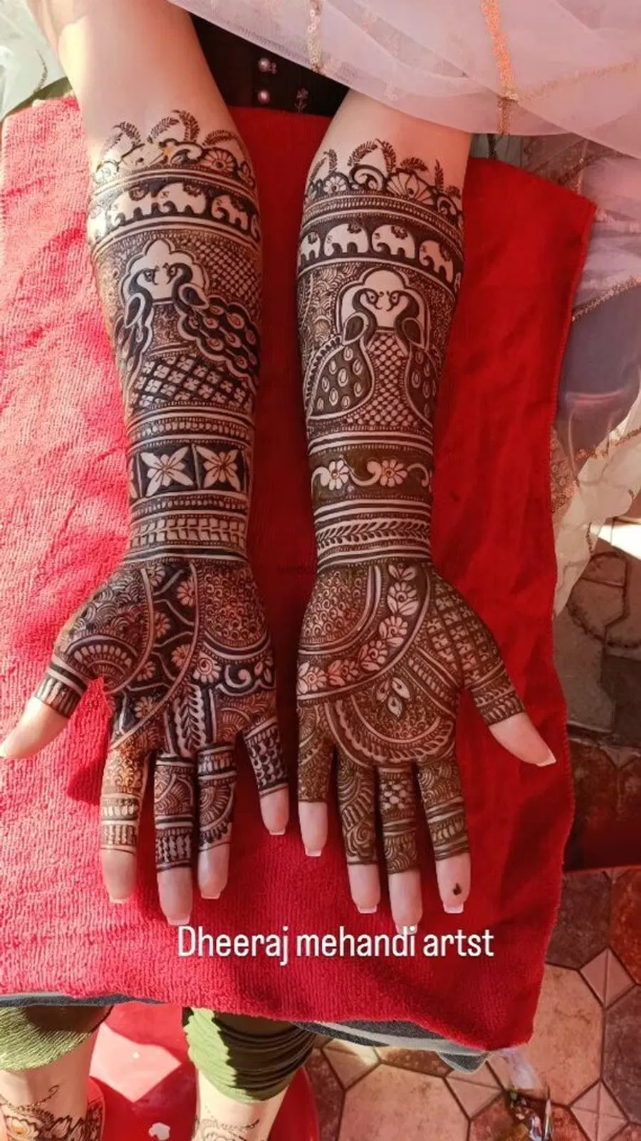 Front Hand Mehndi Design with Figures (3)