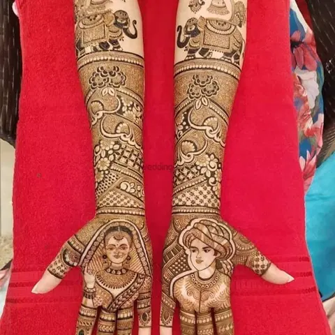 figure full hand mehndi design