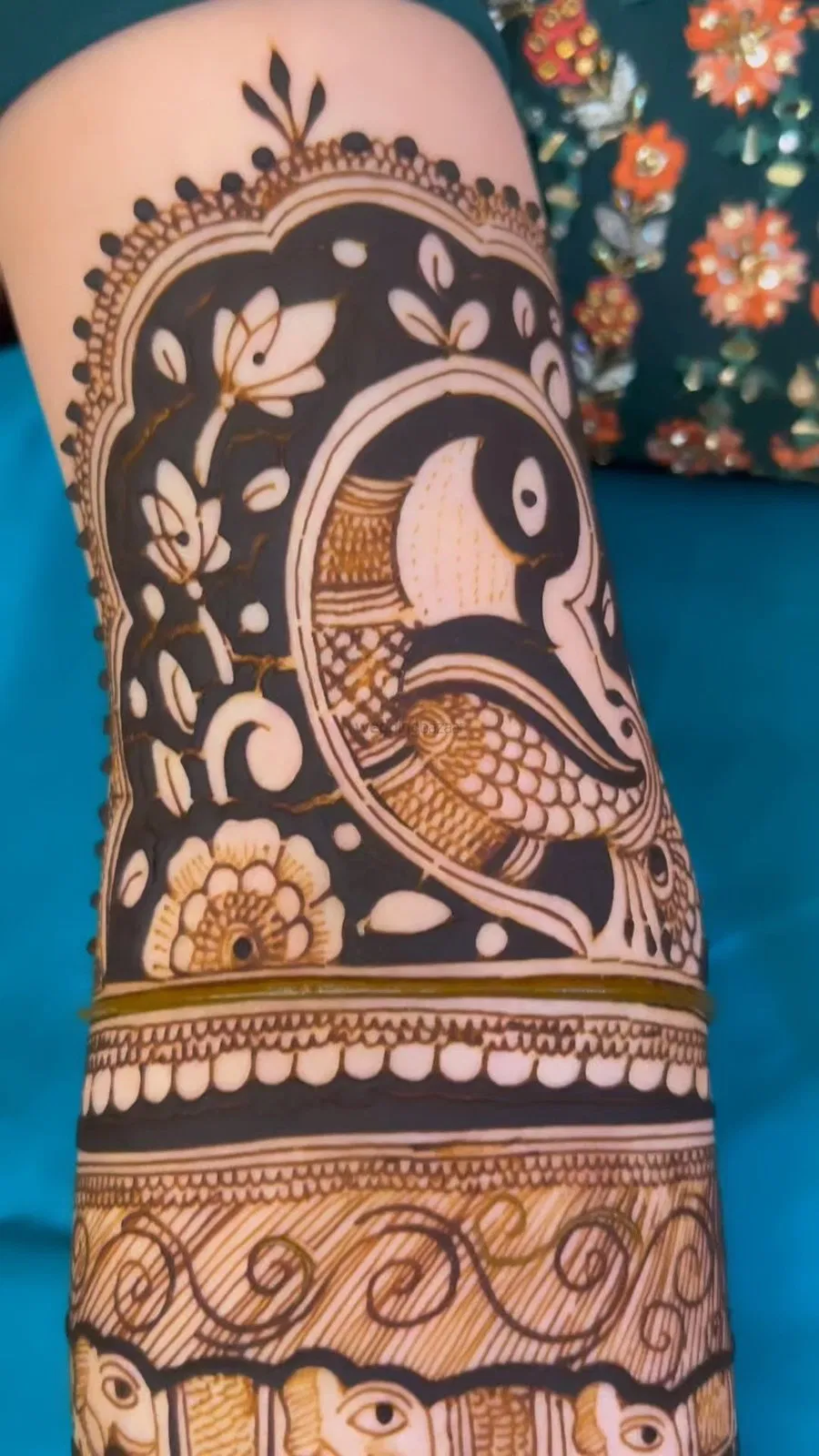 Full Hand Mehndi Design with Peacock