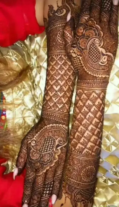 figure full hand mehndi design