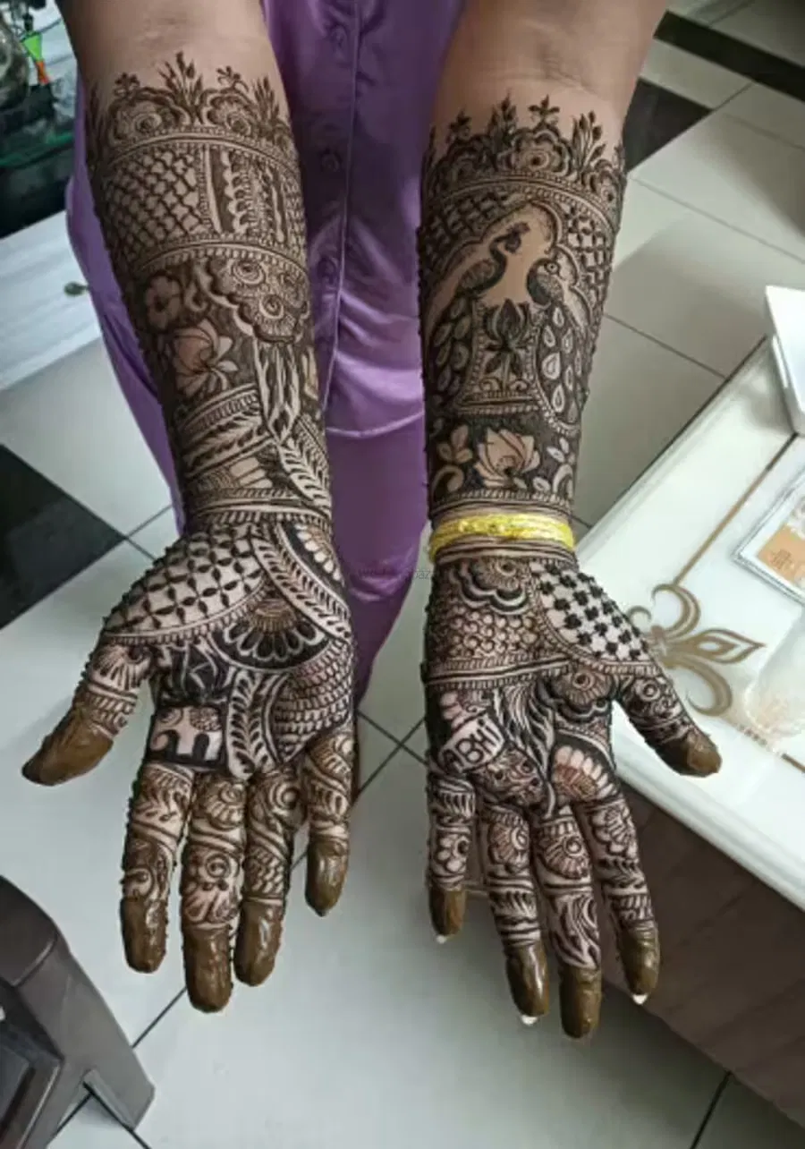 Front Hand Mehndi Design with Figures