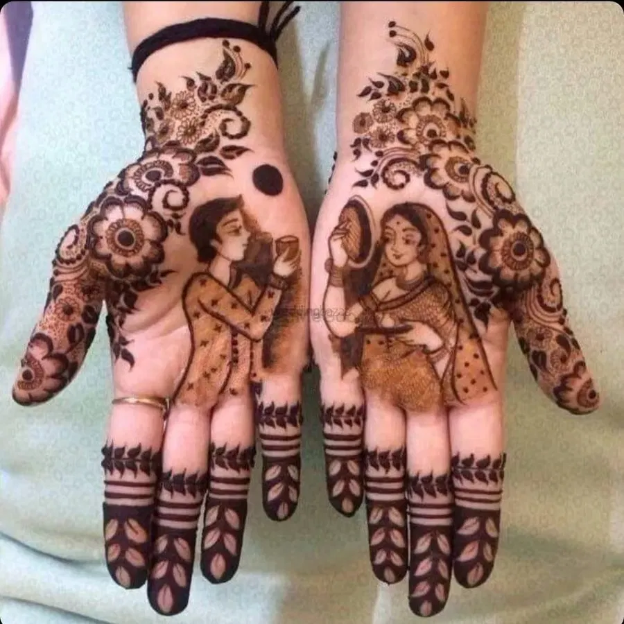 Mehndi Design with Figures (2)