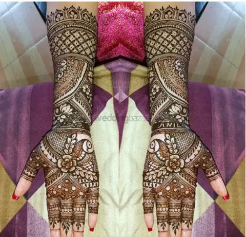figure full hand mehndi design