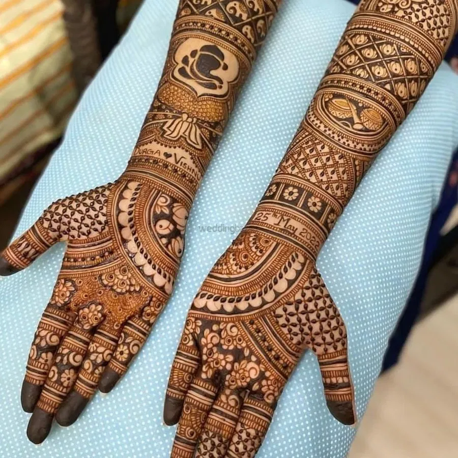 Back Hand Mehndi Design with Figures