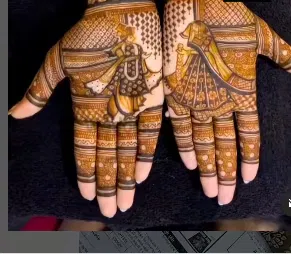 Front Hand Mehndi Design with Figures