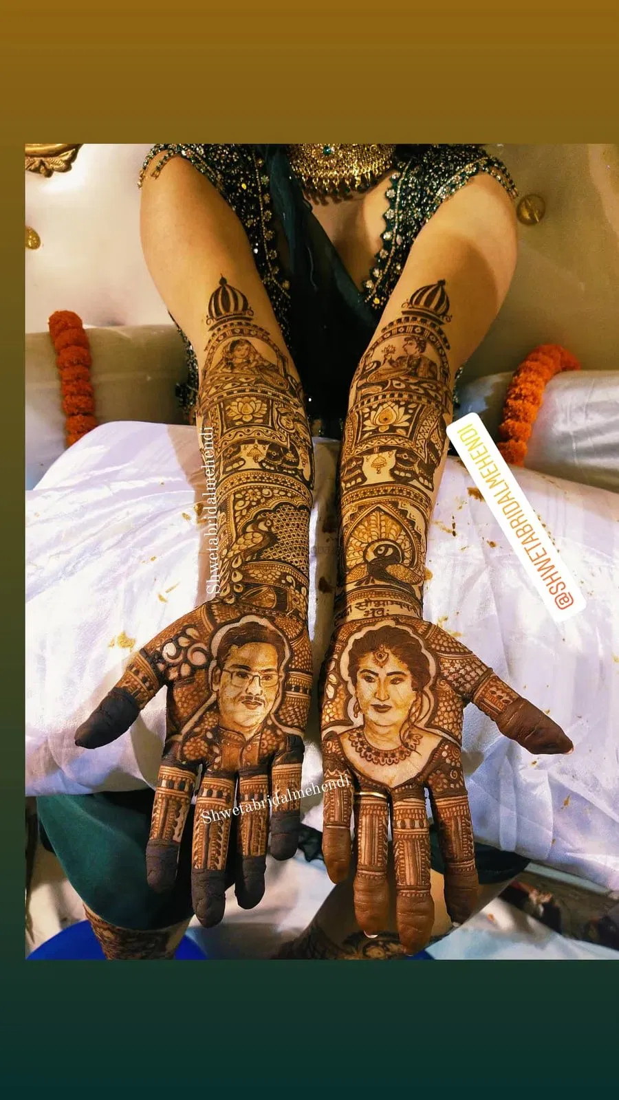 Heavy Mehndi Design with Figures