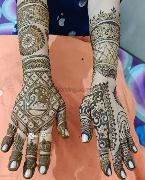 figure full hand mehndi design