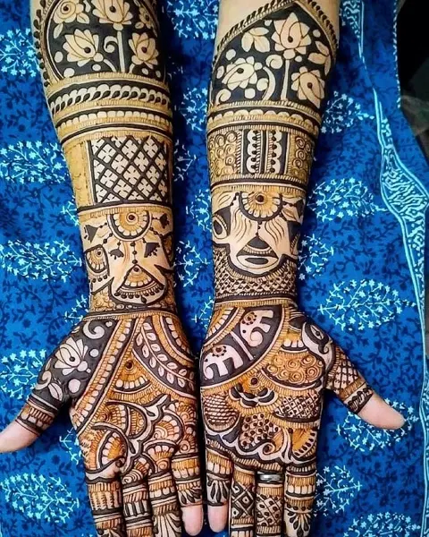 figure full hand mehndi design
