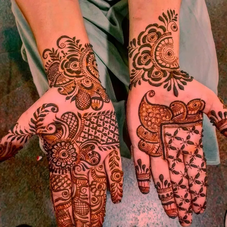 Back Hand Mehndi Design with Figures